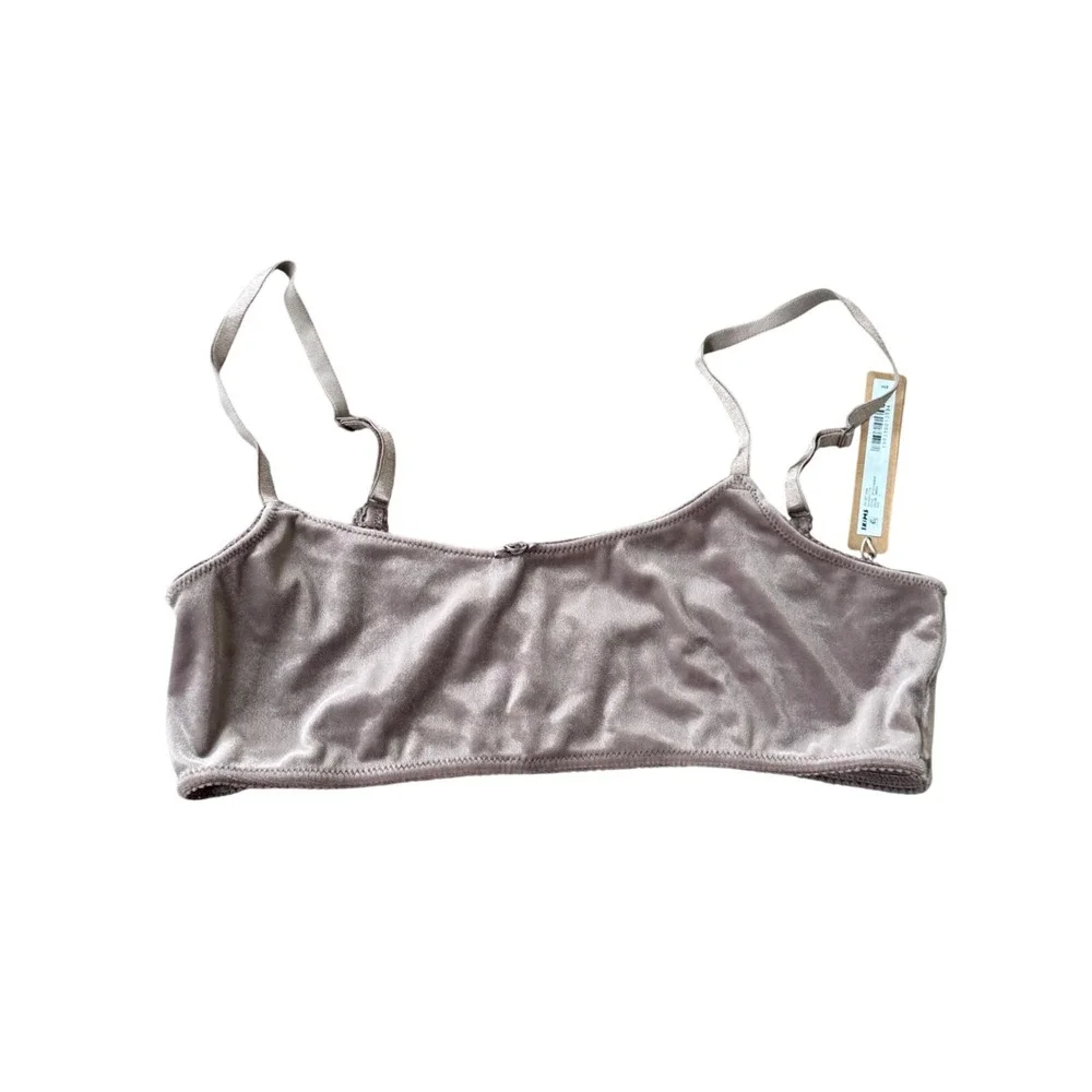 Skims Velvet Swim Bandeau Top Umber Brown Bikini BT-SCP-8324W Womens Size L NWT